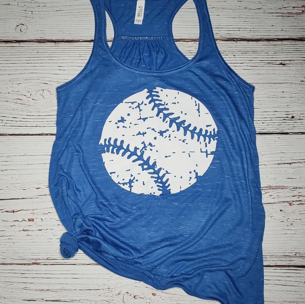 Distressed Baseball Bella Canvas Graphic Tank